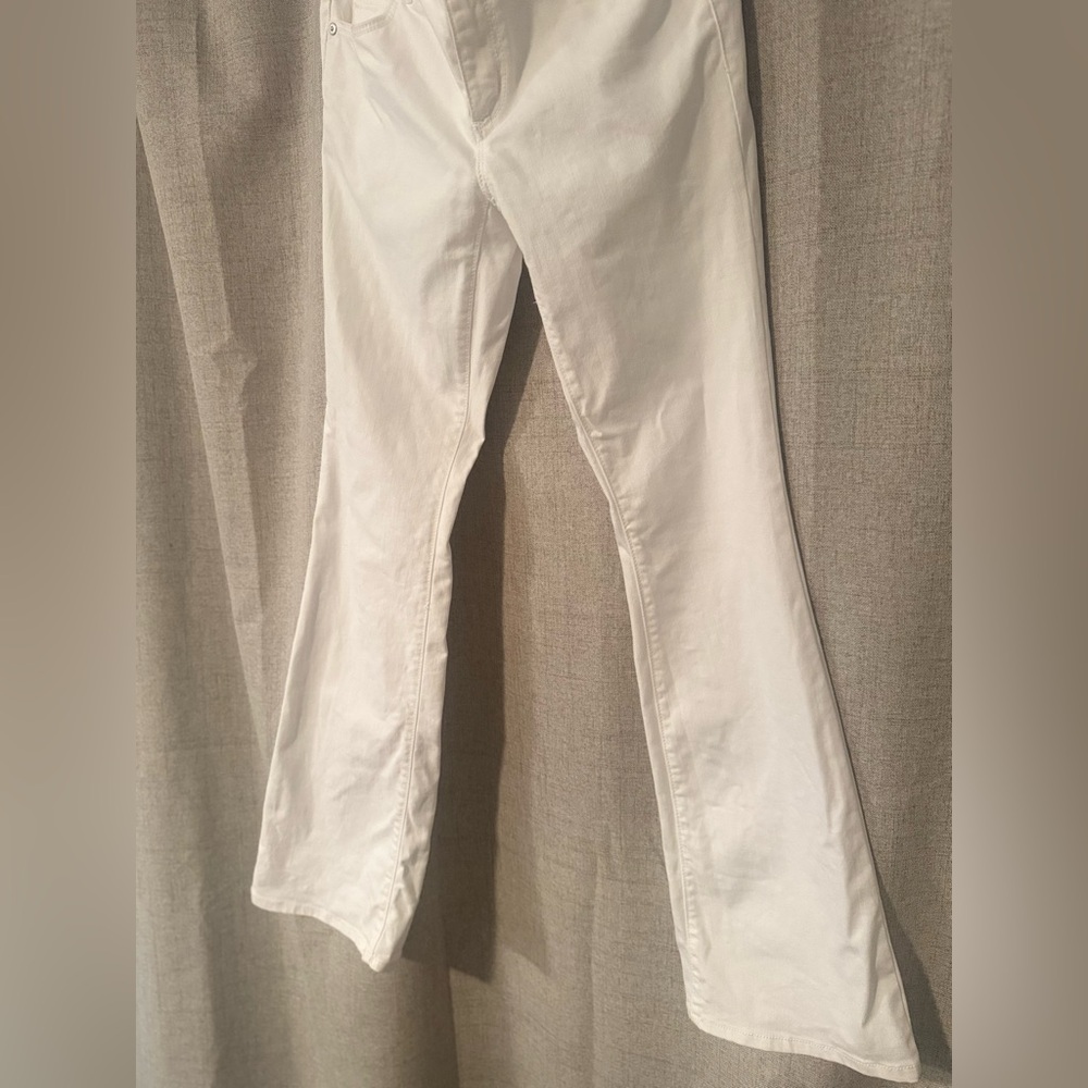 LOFT White Flare Wide Leg Jeans | 2 - Picture 2 of 7
